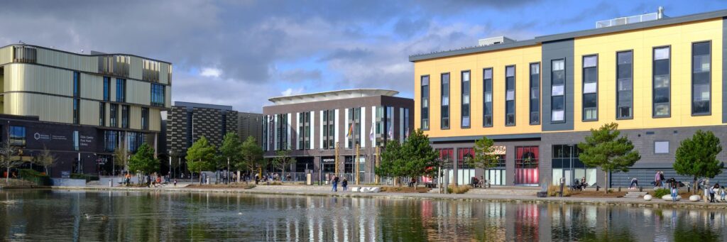 Telford, UK - 24 February 2024: Southwater and shopping centre